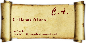 Czitron Alexa névjegykártya